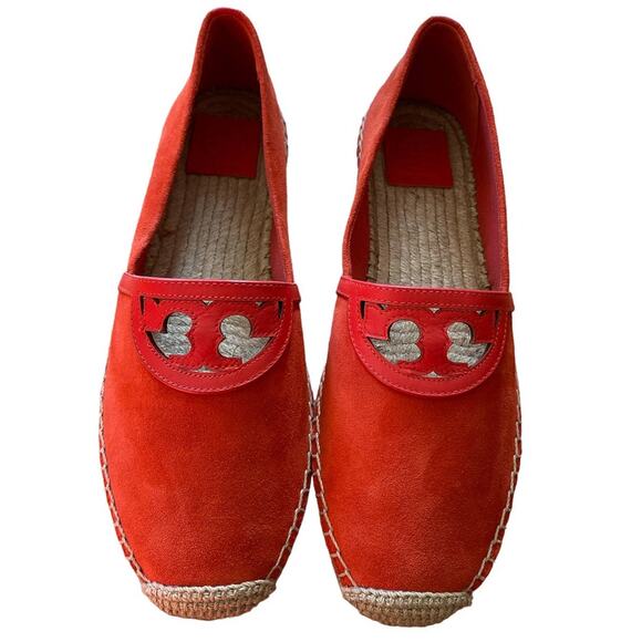 NWT/B Tory Burch Espadrilles Women Sidney Leather Slip On 10us Summer Shoes